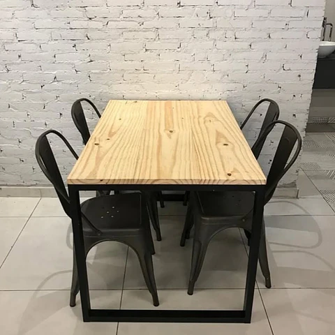 Comedor Andes 4 personas - Tolix - Negro