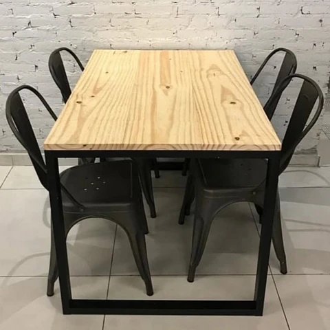 Comedor Andes 4 personas - Tolix - Negro