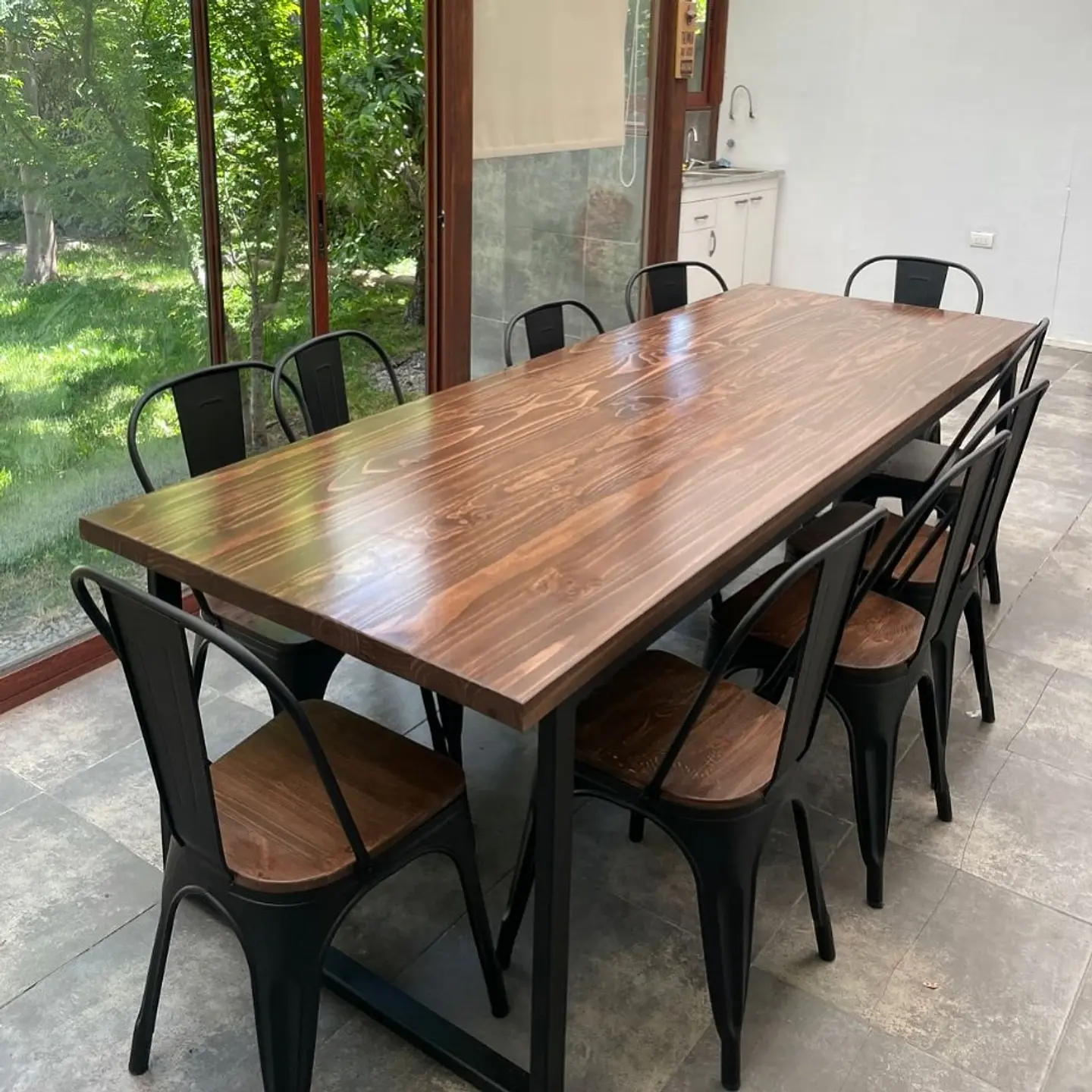 Comedor Andes 10 Personas - Tolix Madera - Negro 4