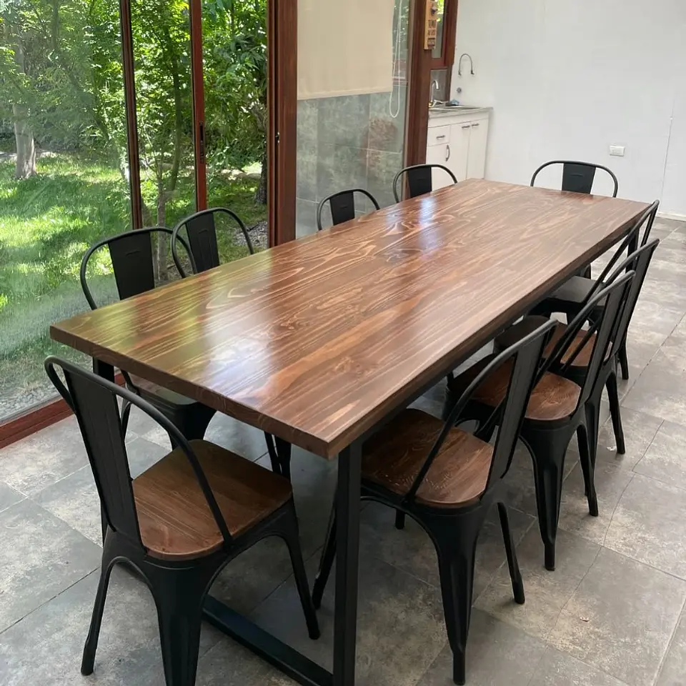 Comedor Andes 10 Personas - Tolix Madera - Negro 4