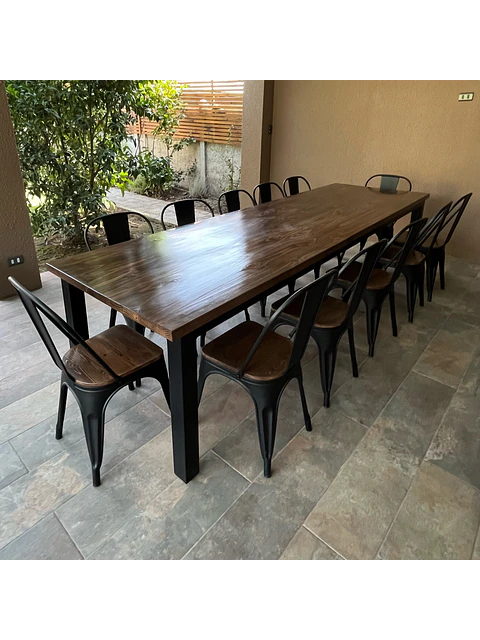 Comedor Larraín 12 Personas Tolix Madera - Negro 