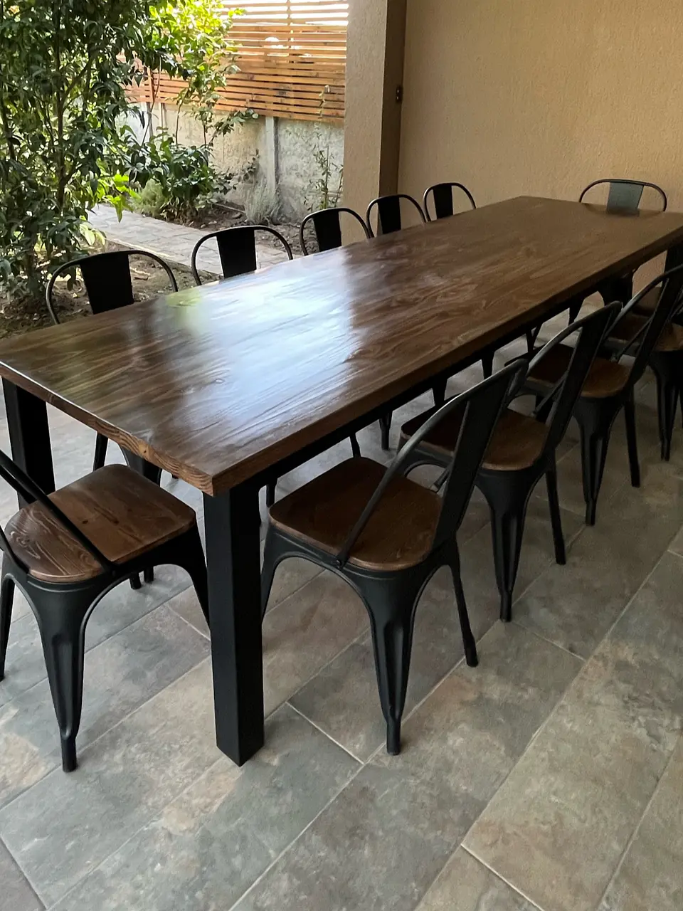 Comedor Larraín 12 Personas Tolix Madera - Negro  1