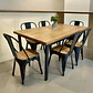 Comedor Larraín 6 Personas Tolix Madera - Negro - Miniatura 6