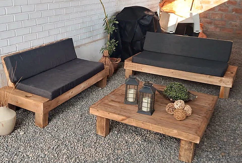 Living Terraza 2 sofás Posavasos - Varios Colores