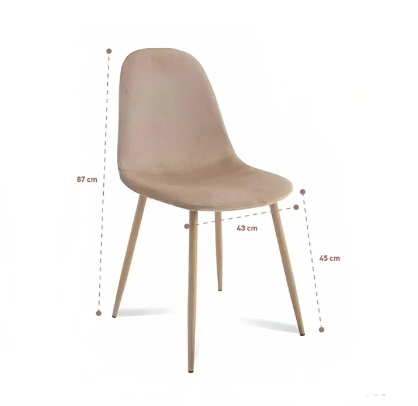 Silla Spoon Velvet Terciopelo - Beige Oscuro 2