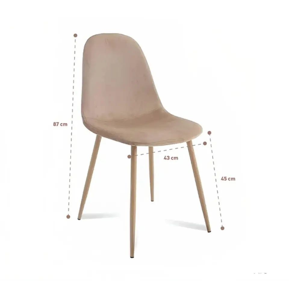Silla Spoon Velvet Terciopelo - Beige Oscuro 2