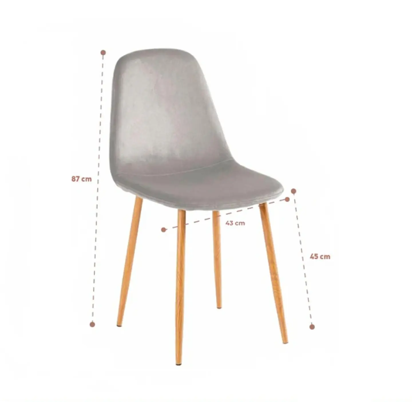 Silla Spoon Velvet Terciopelo - Gris 3