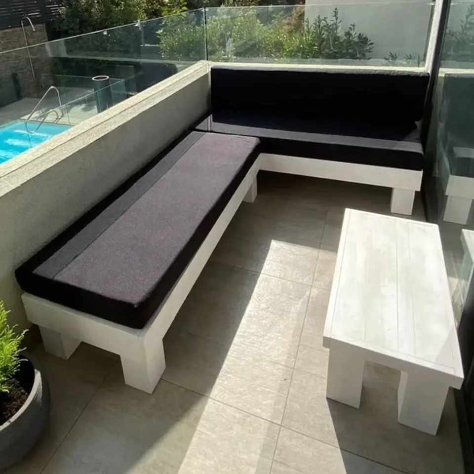 Terraza Balcón en L - Madera Blanca 1