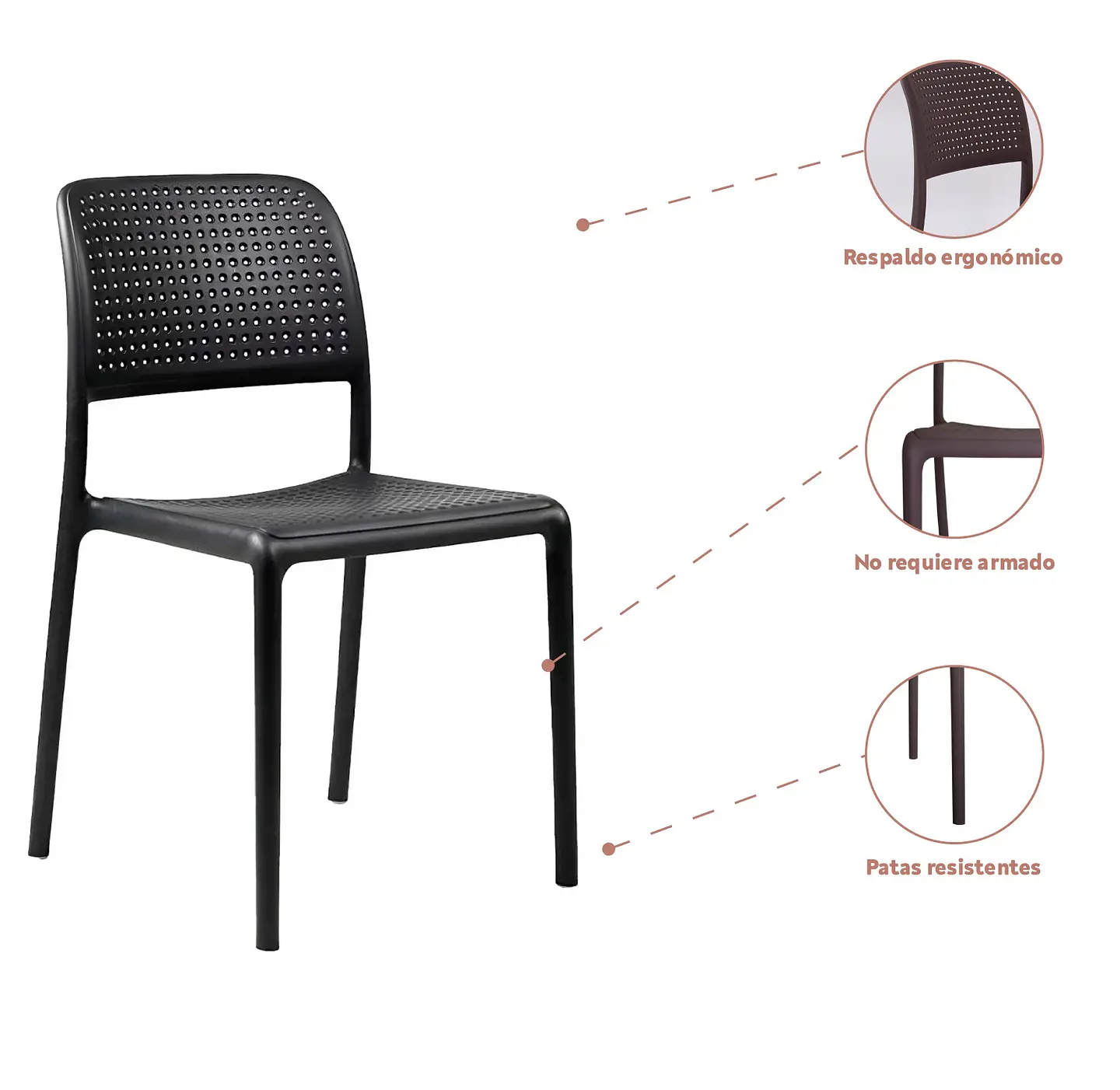 Silla Hoffman Enrejada - Negra Completa 4