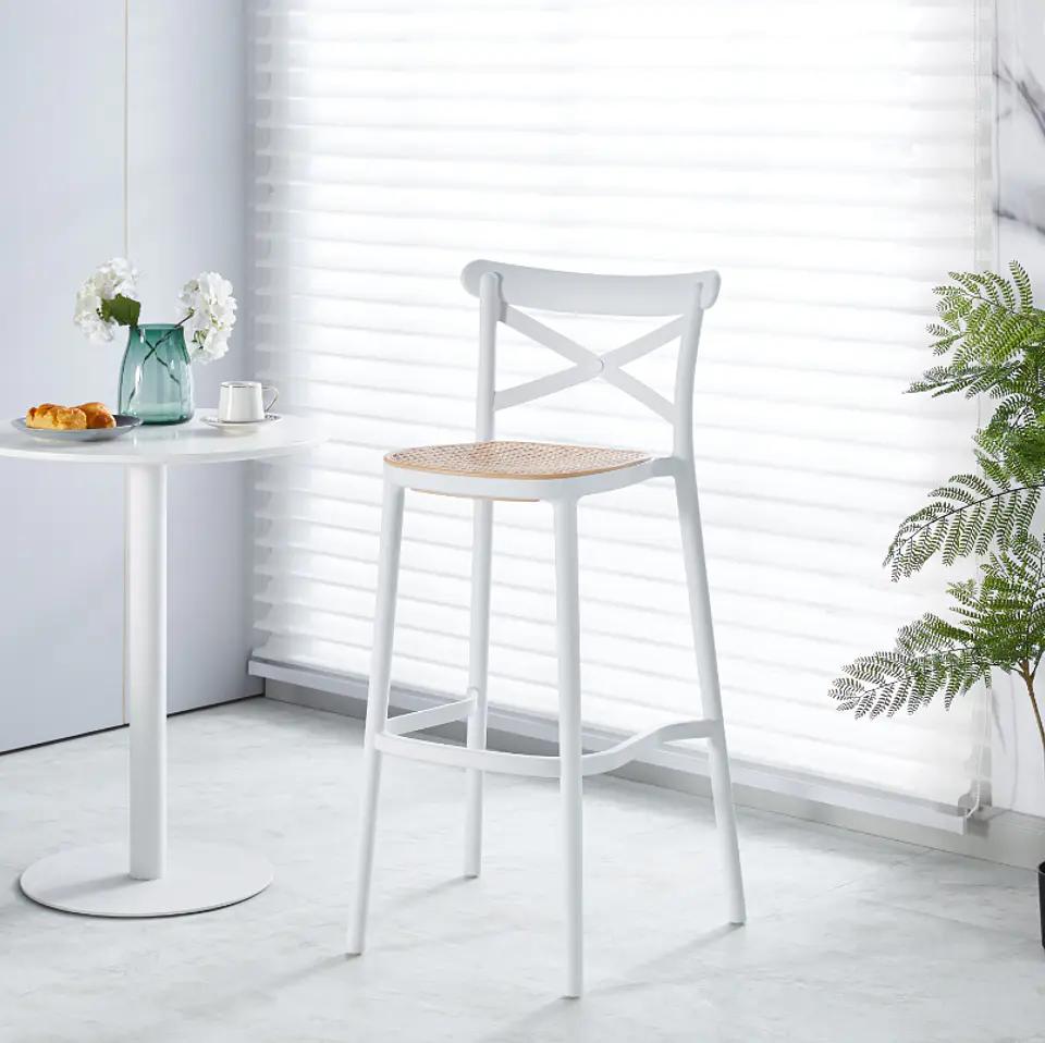 Taburete Crossback 77 cm - Blanco 5