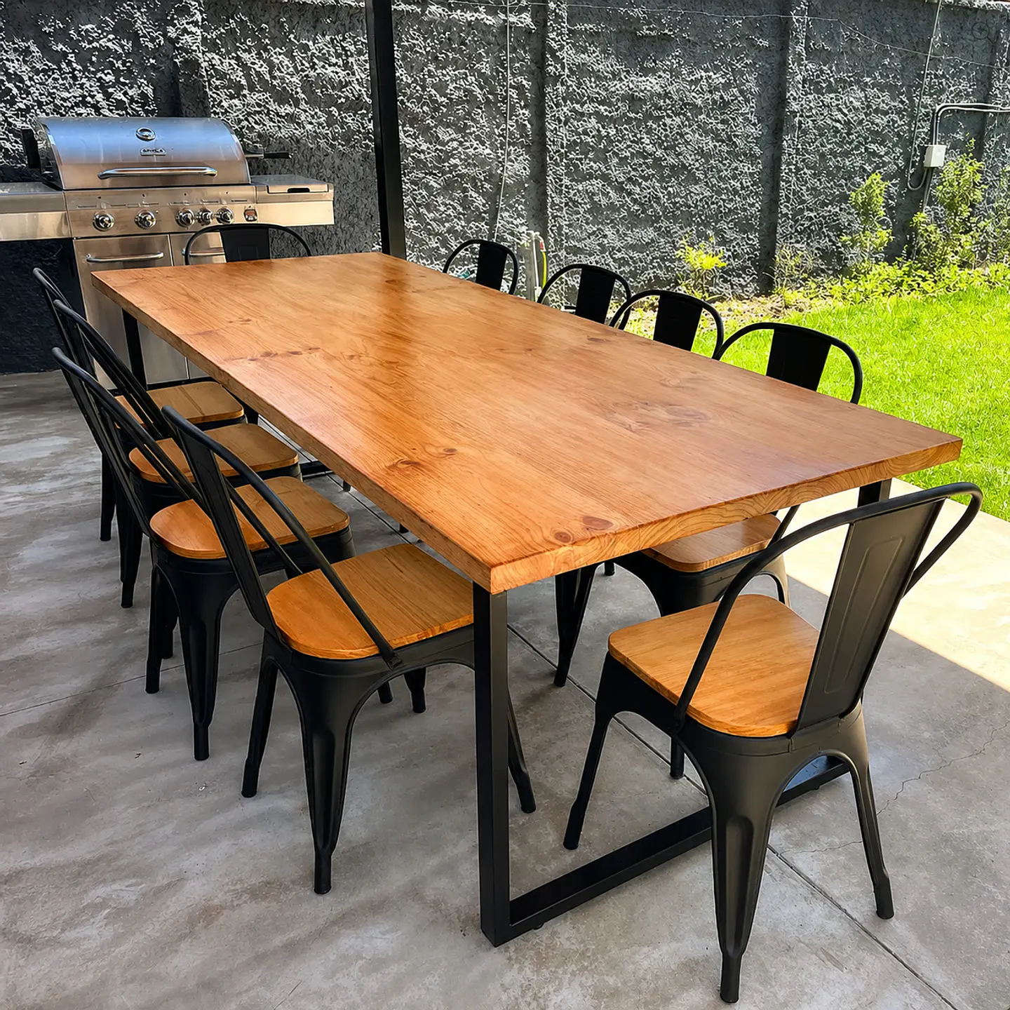 Comedor Andes para 10 Personas – Tolix Madera – Negro 2