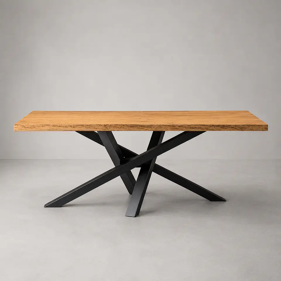 Mesa de Comedor Rectangular Artis de Madera y Metal 1