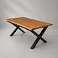 Mesa de Comedor Rectangular Pata en X de Madera y Metal - Miniatura 2