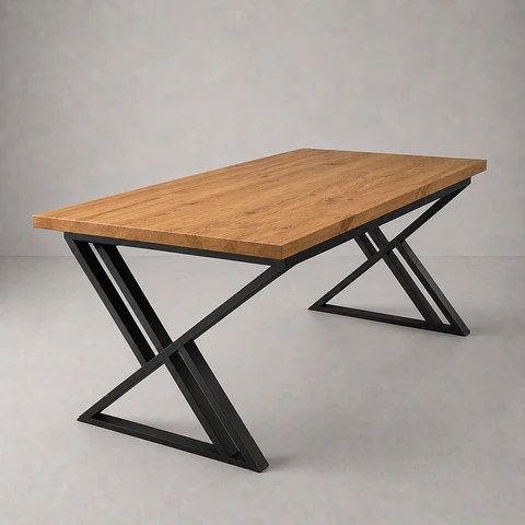 Mesa de Comedor Rectangular Seppia de Madera y Metal