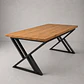 Mesa de Comedor Rectangular Seppia de Madera y Metal - Miniatura 1