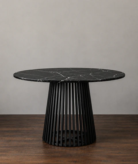 Mesa de Comedor Redonda Osorno de Mármol y Metal
