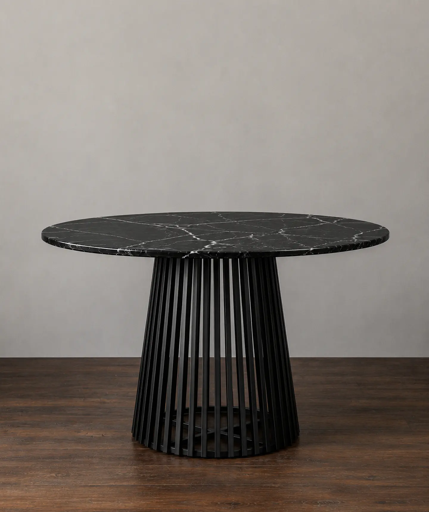 Mesa de Comedor Redonda Osorno de Mármol y Metal 1