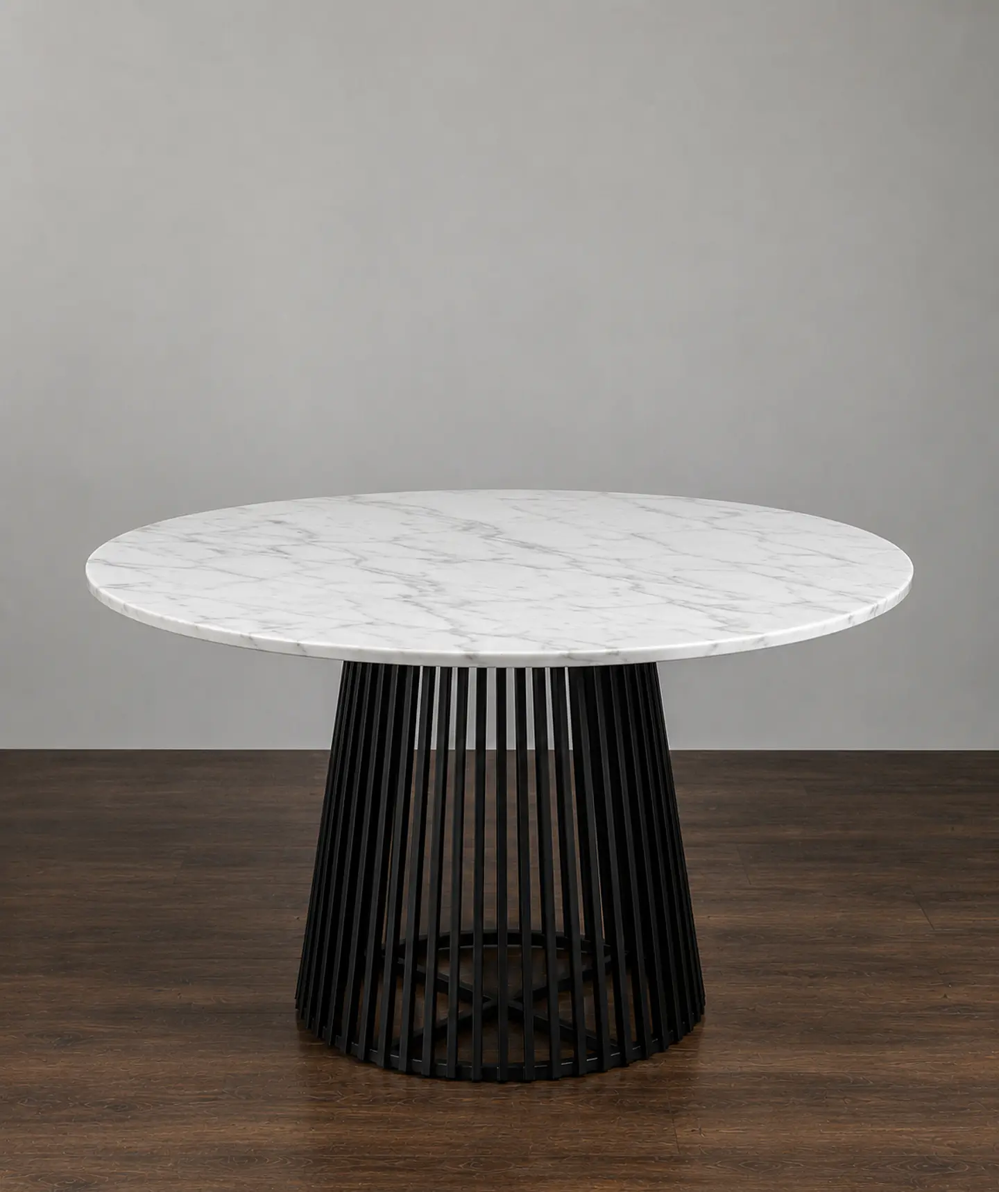 Mesa de Comedor Redonda Osorno de Mármol y Metal 2