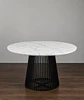 Mesa de Comedor Redonda Osorno de Mármol y Metal - Miniatura 2