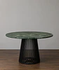 Mesa de Comedor Redonda Osorno de Mármol y Metal - Miniatura 3