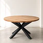 Mesa de Comedor Redonda Chillan de Madera y Metal - Miniatura 1