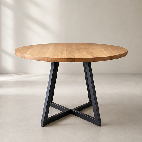 Mesa de Comedor Redonda Vicuña de Madera y Metal