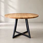 Mesa de Comedor Redonda Vicuña de Madera y Metal - Miniatura 1