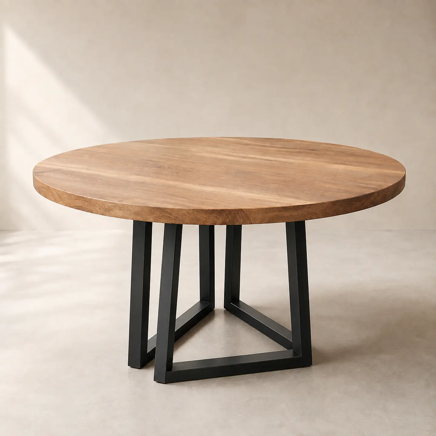 Mesa de Comedor Redonda Olmué de Madera y Metal 1