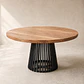 Mesa de Comedor Redonda Lanco de Madera y Metal - Miniatura 1