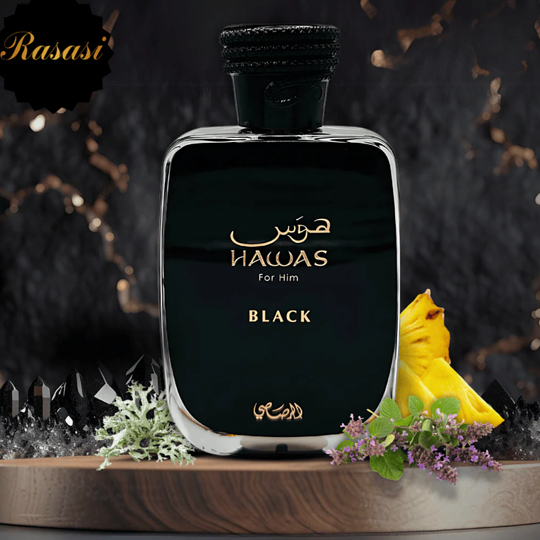 Perfume Rasasi Hawas Black 100 ml EDP Hombre – Inspirado en Hacivat Nishane 3