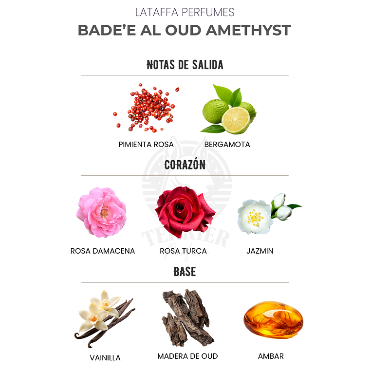 Perfume Lattafa Badee Al Oud Amethyst 100 ml EDP Unisex – Inspirado en Initio Atomic Rose 2