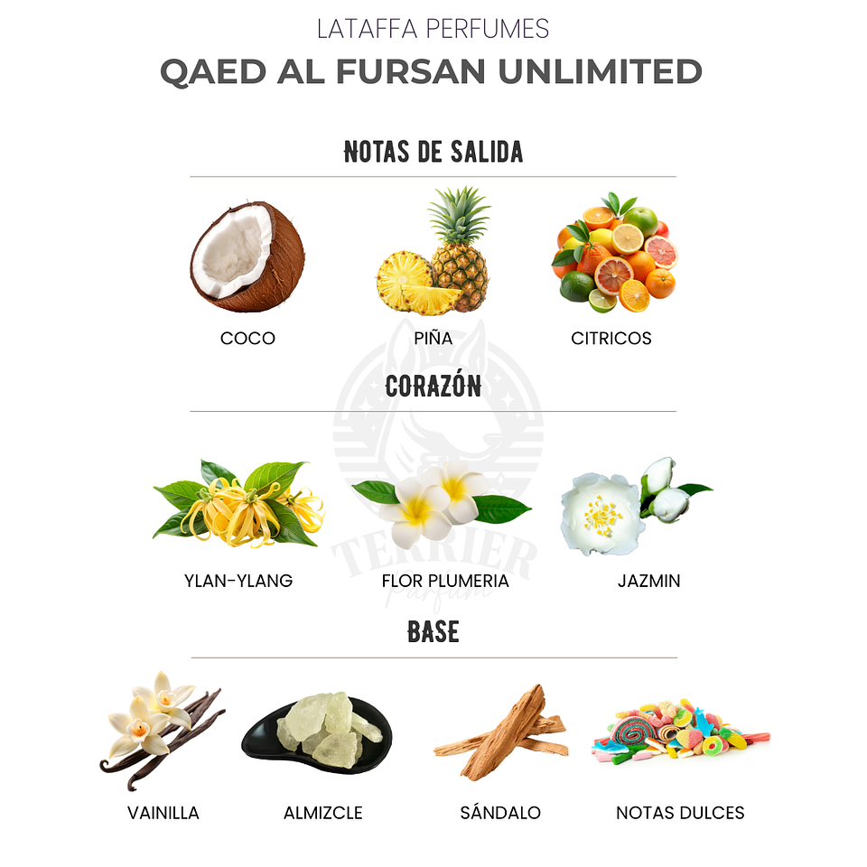 Perfume Qaed Al Fursan Unlimited 90 ml EDP Unisex – Lattafa  (Inspirado en Coco Vanille Mancera) 2