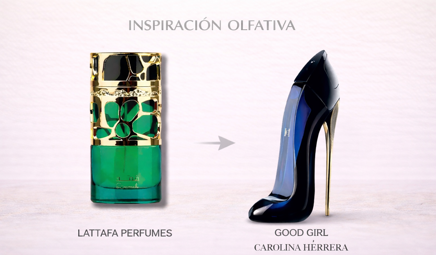 Perfume Qimmah for women 100ml EDP - Lattafa (Inspirado en Good Girl de Carolina Herrera) 2