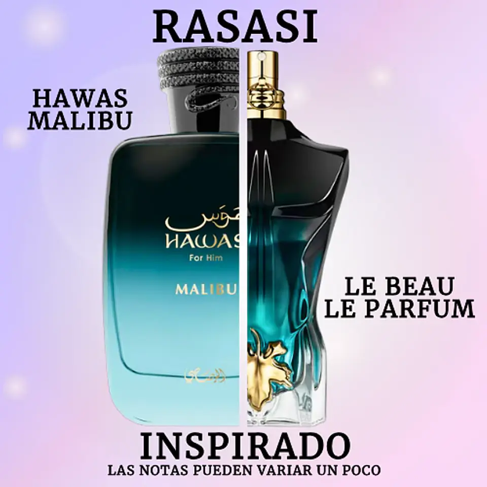 Perfume Hawas Malibu EDP 100 ML Hombre - Inspirado en Le Beau Parfum JPG 2