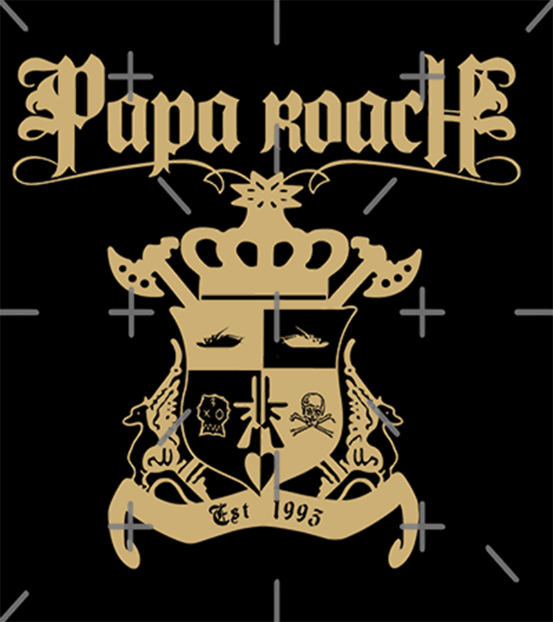 Polera Papa Roach Escudo Gold