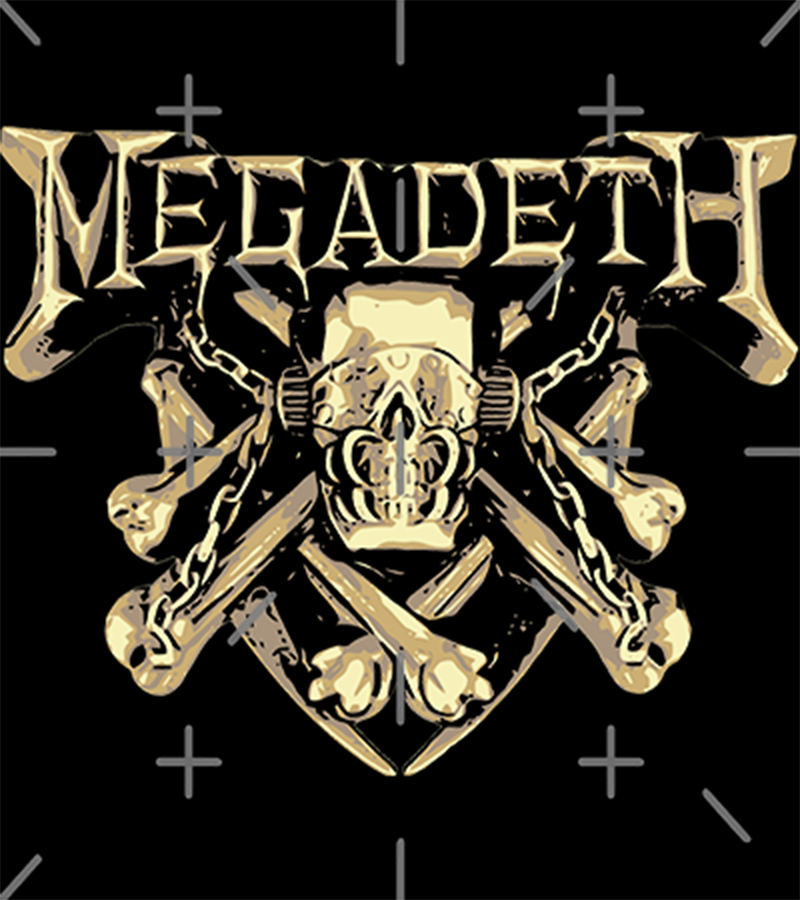 Polera Megadeth gold calavera