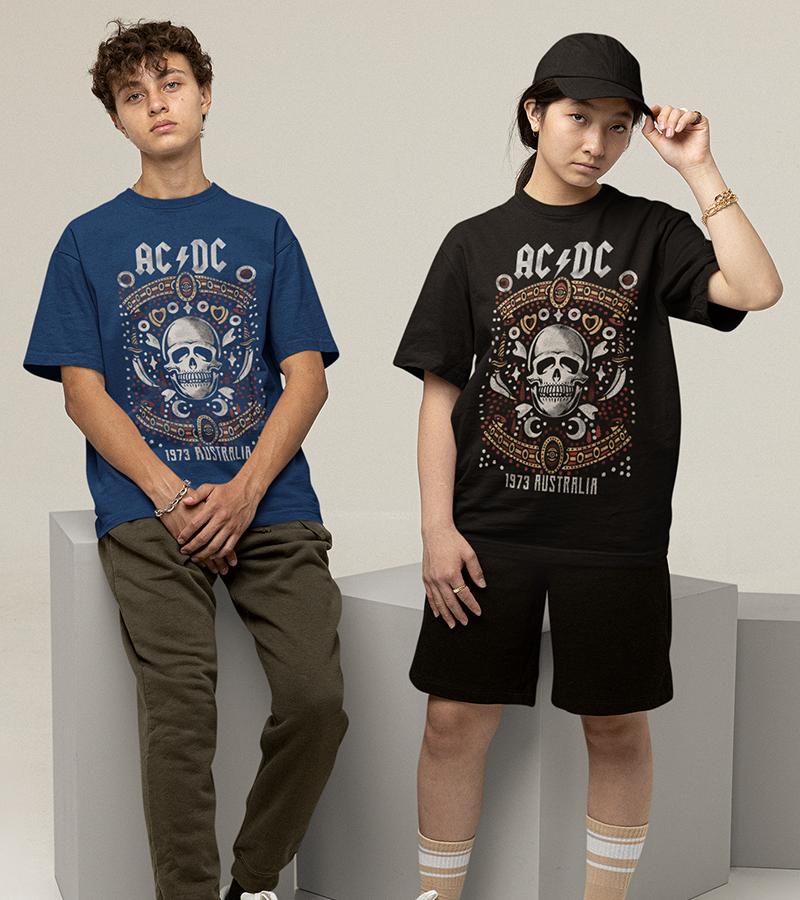 Polera Ac Dc Calavera