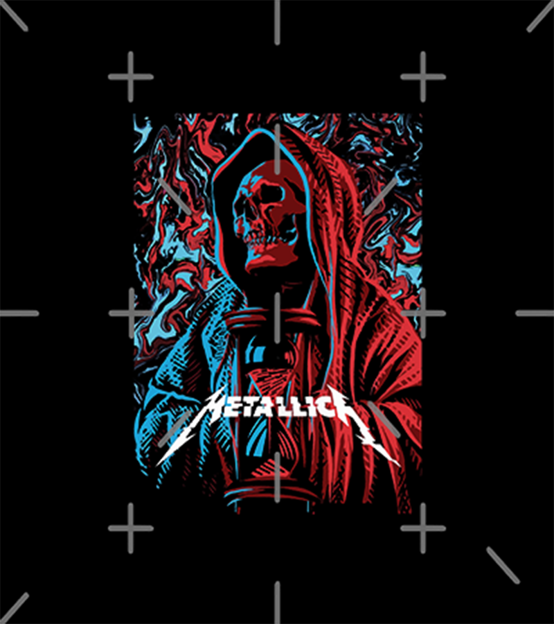 Polera Metallica Calavera Full