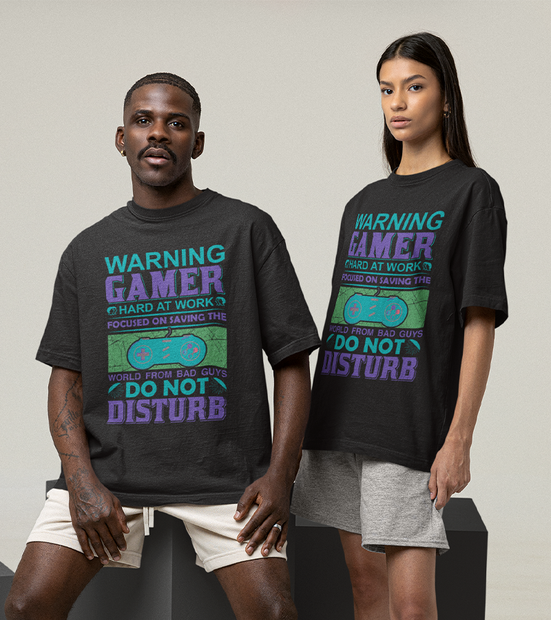 Polera Warning Gamer Do Not Disturb