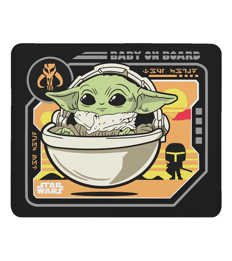 Mouse Pad Baby Yoda On Board