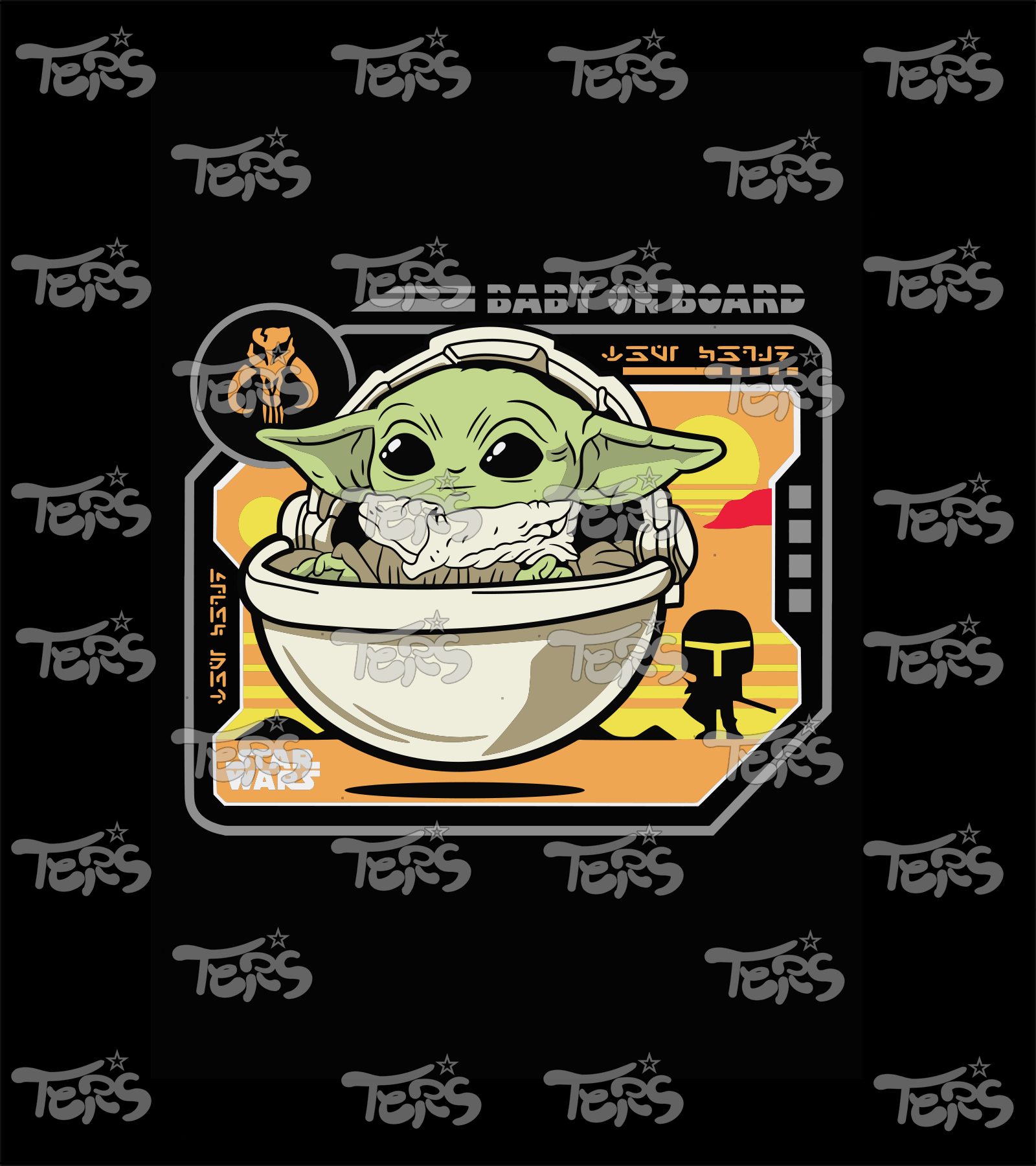 Mouse Pad Baby Yoda On Board
