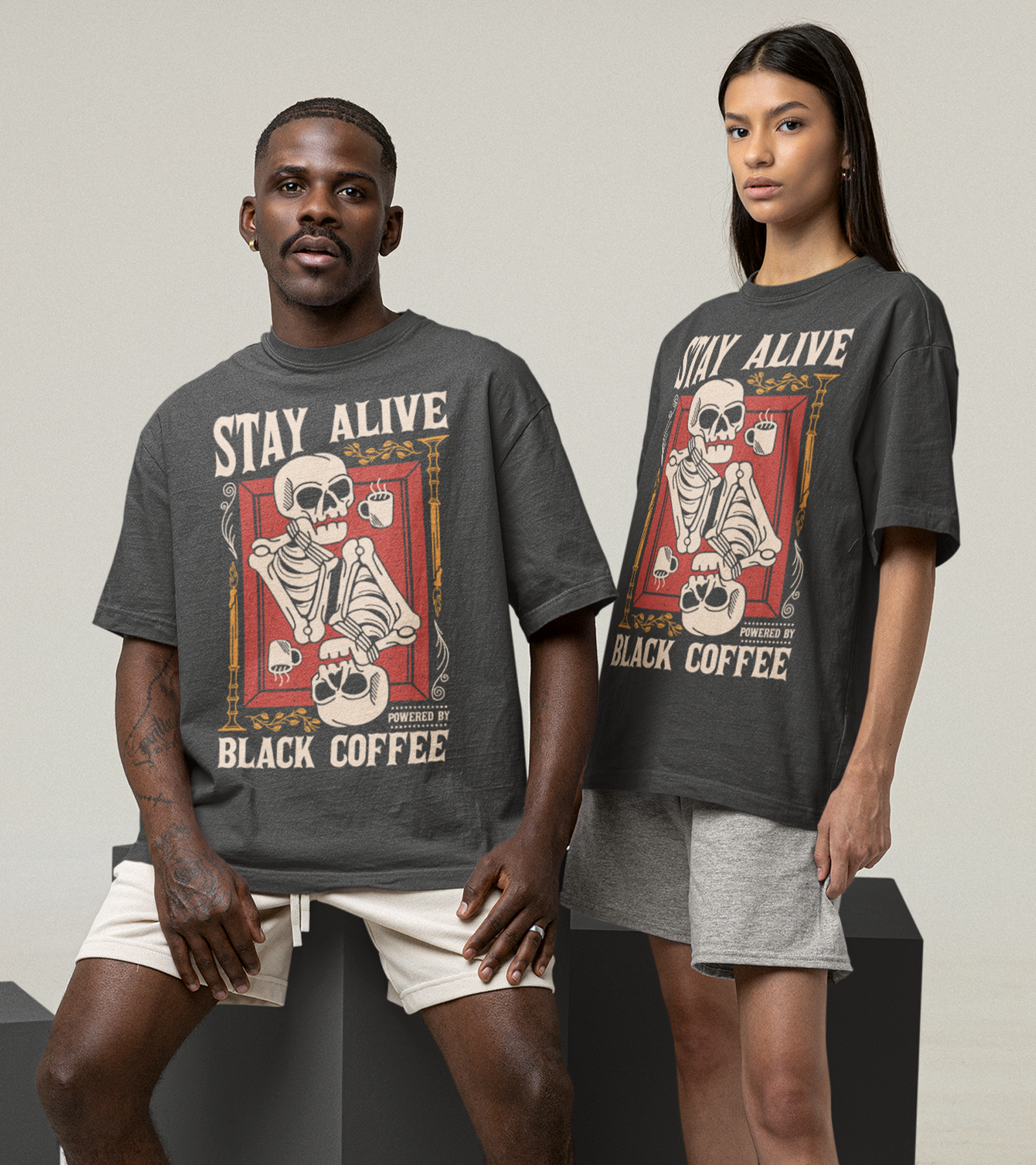 Polera Stay Alive Black Coffee