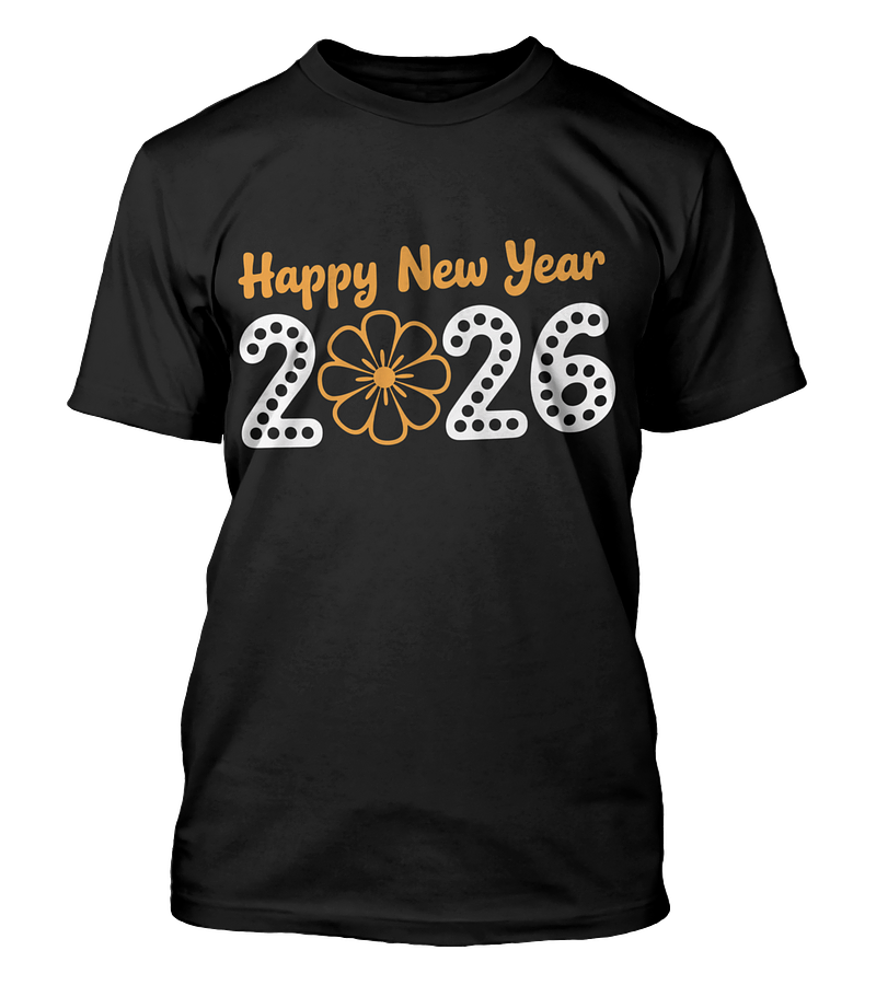 Polera Happy New Year 2026 Floral Año Nuevo