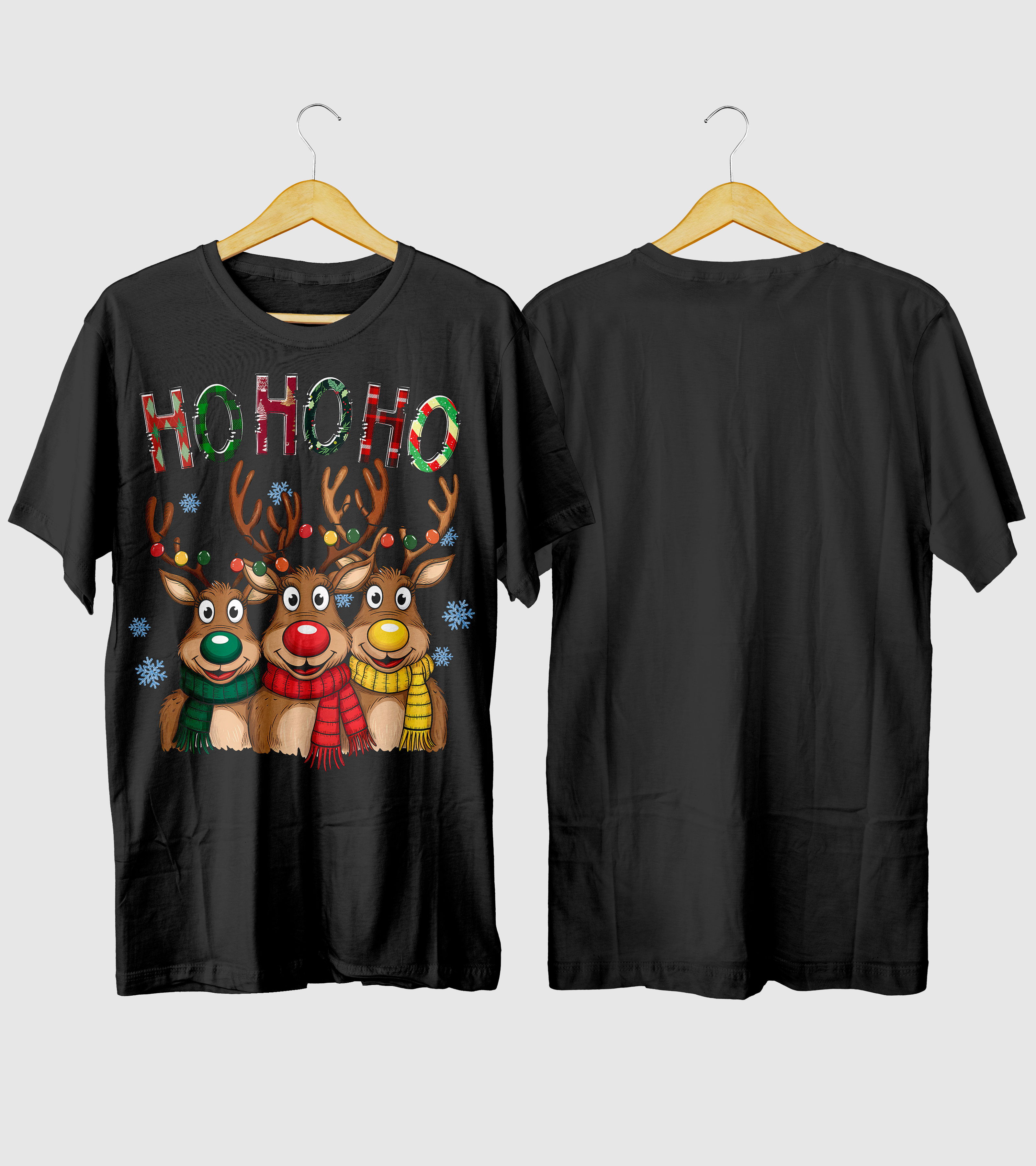 Polera Navidad Renos Ho Ho Ho Navideña