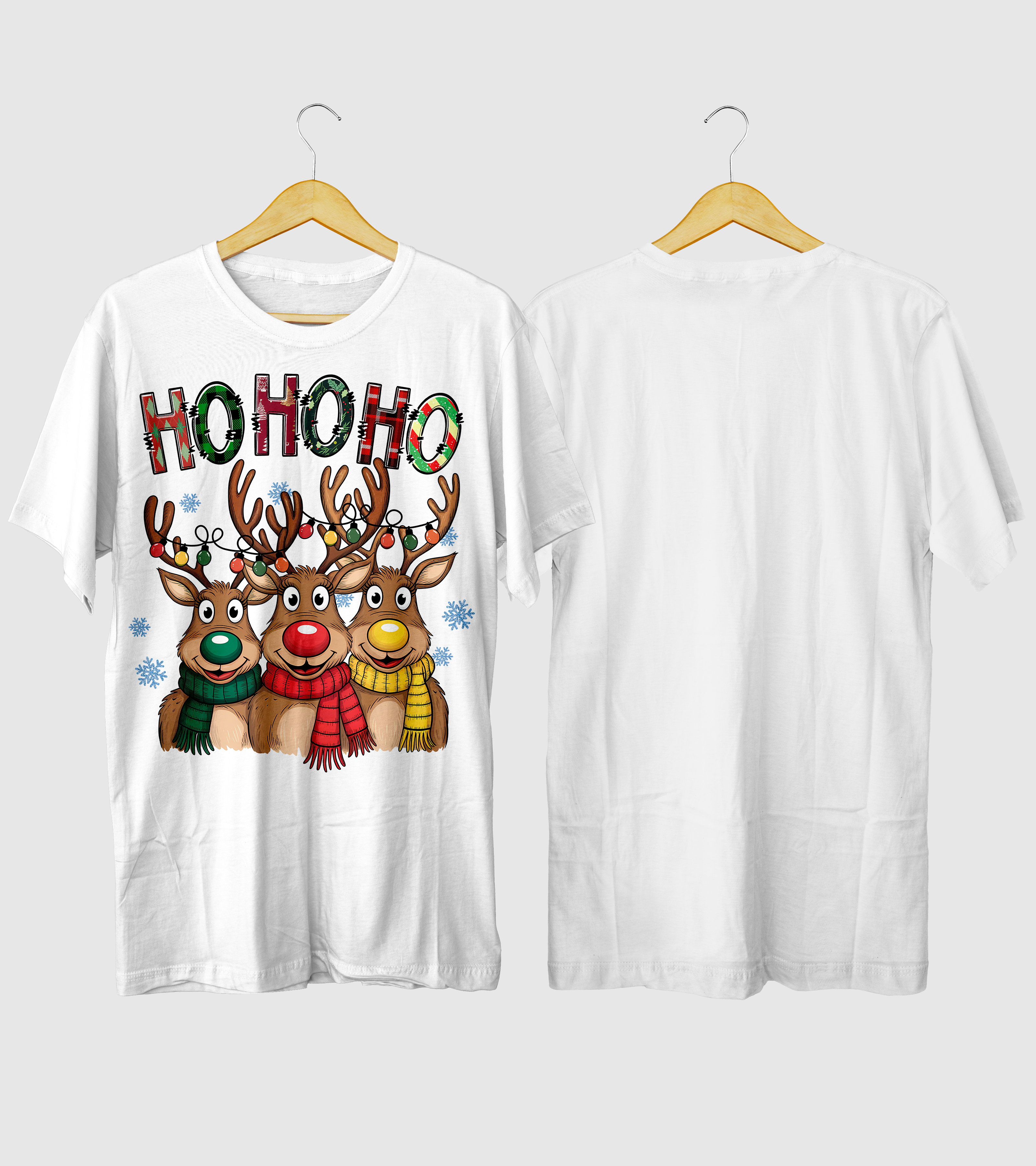 Polera Navidad Renos Ho Ho Ho Navideña