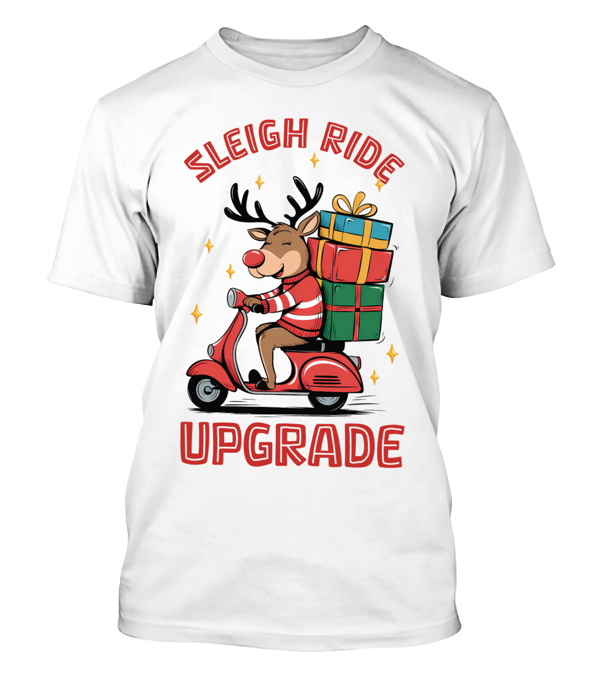 Polera Navidad Reno Llevando Los Regalos