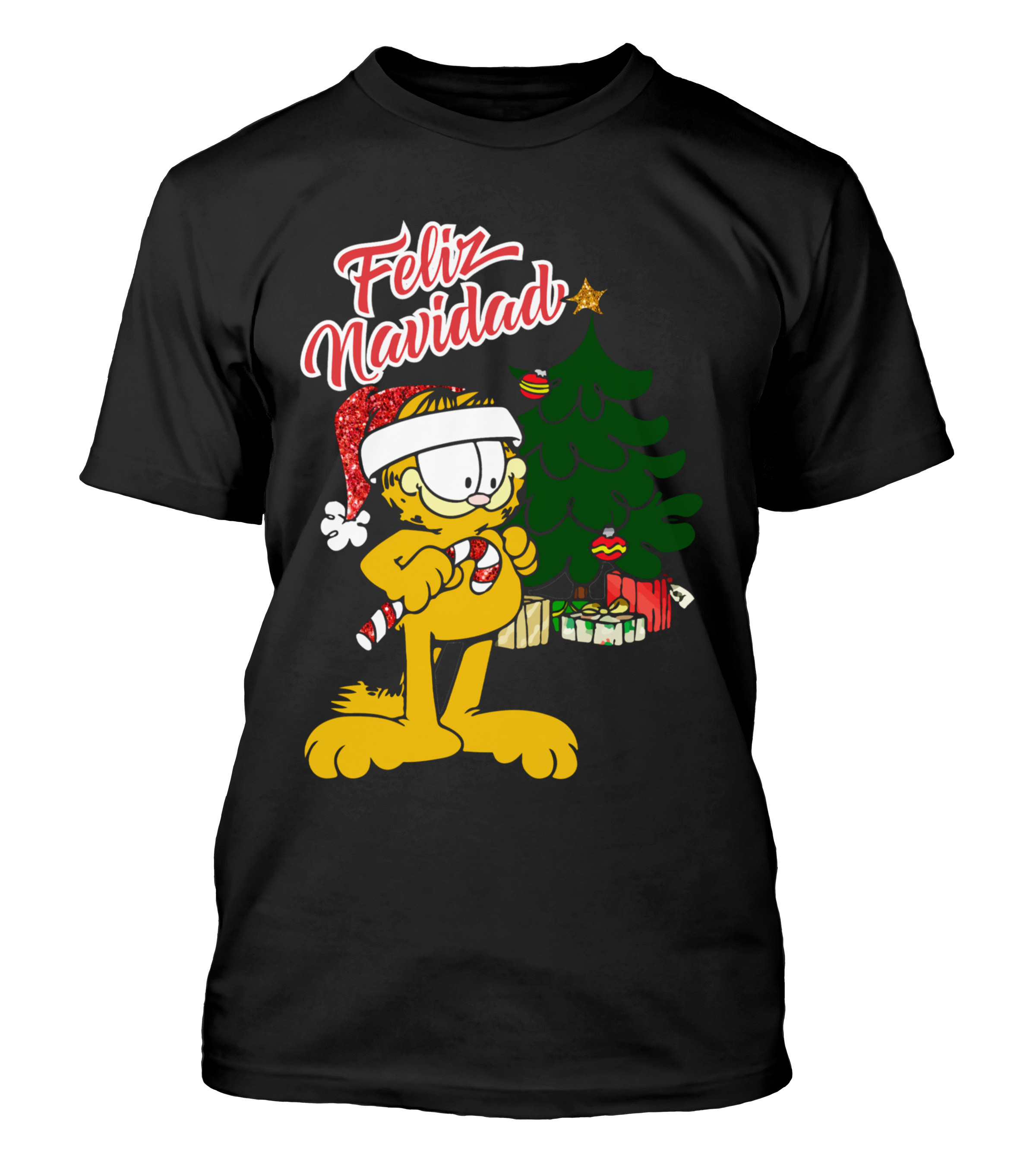 Polera Navidad Gato Arbolito Navideño