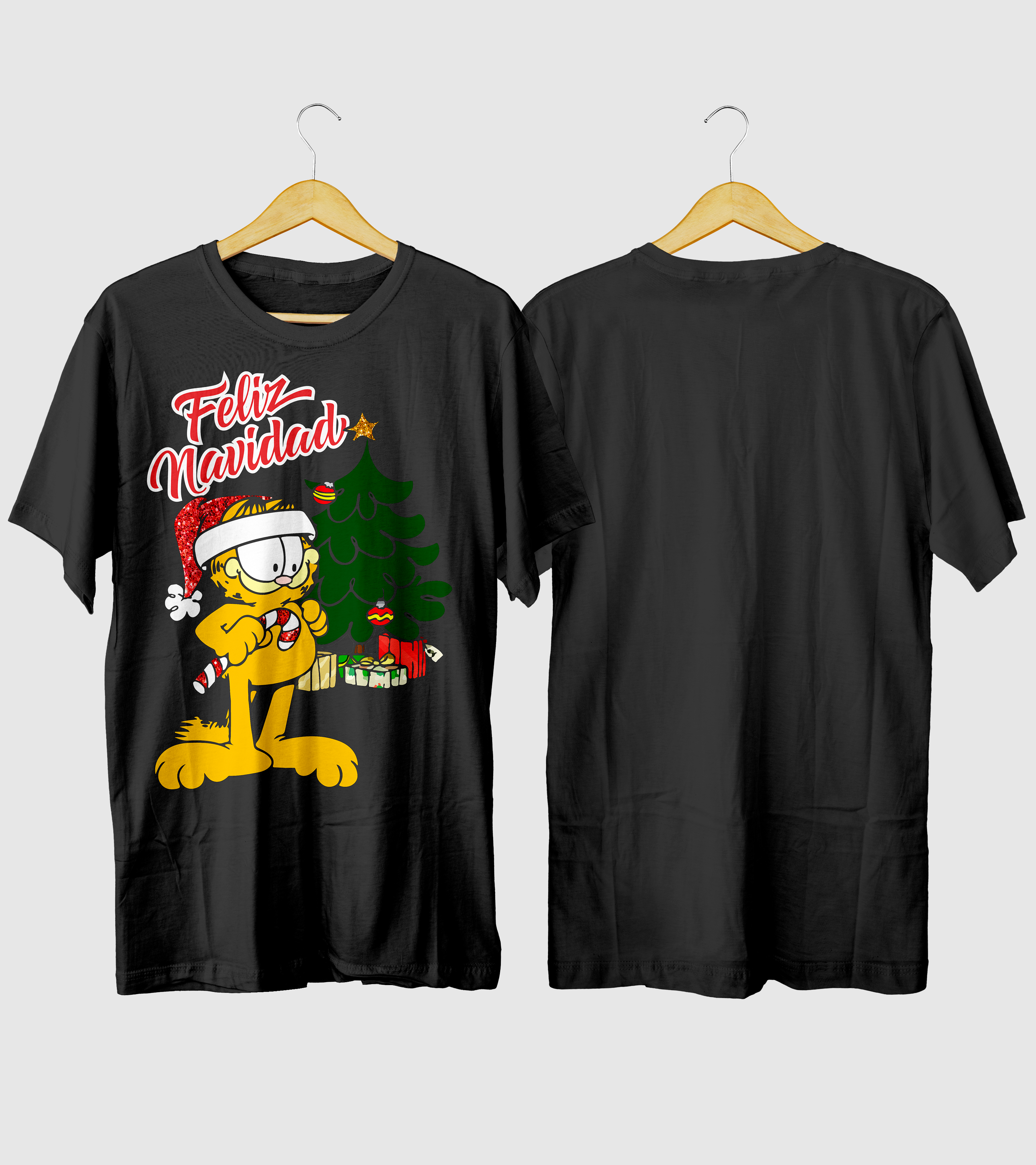 Polera Navidad Gato Arbolito Navideño