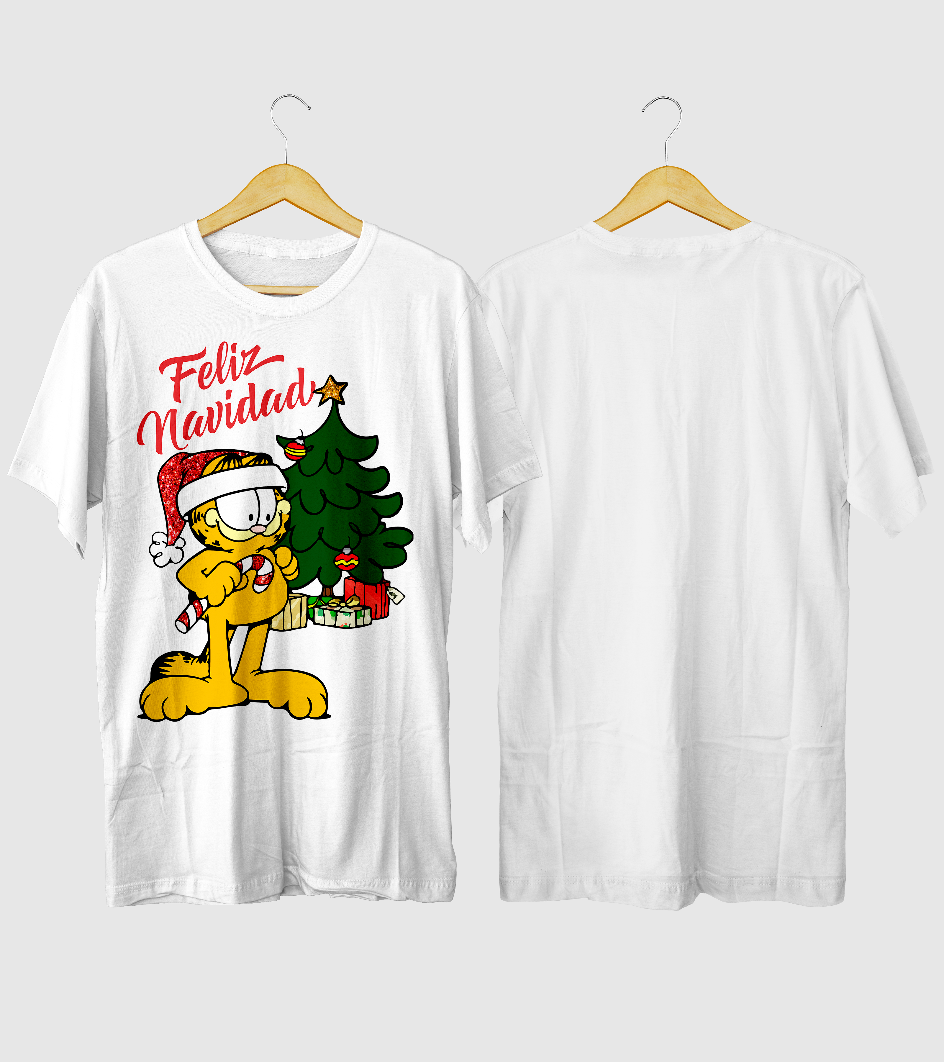 Polera Navidad Gato Arbolito Navideño