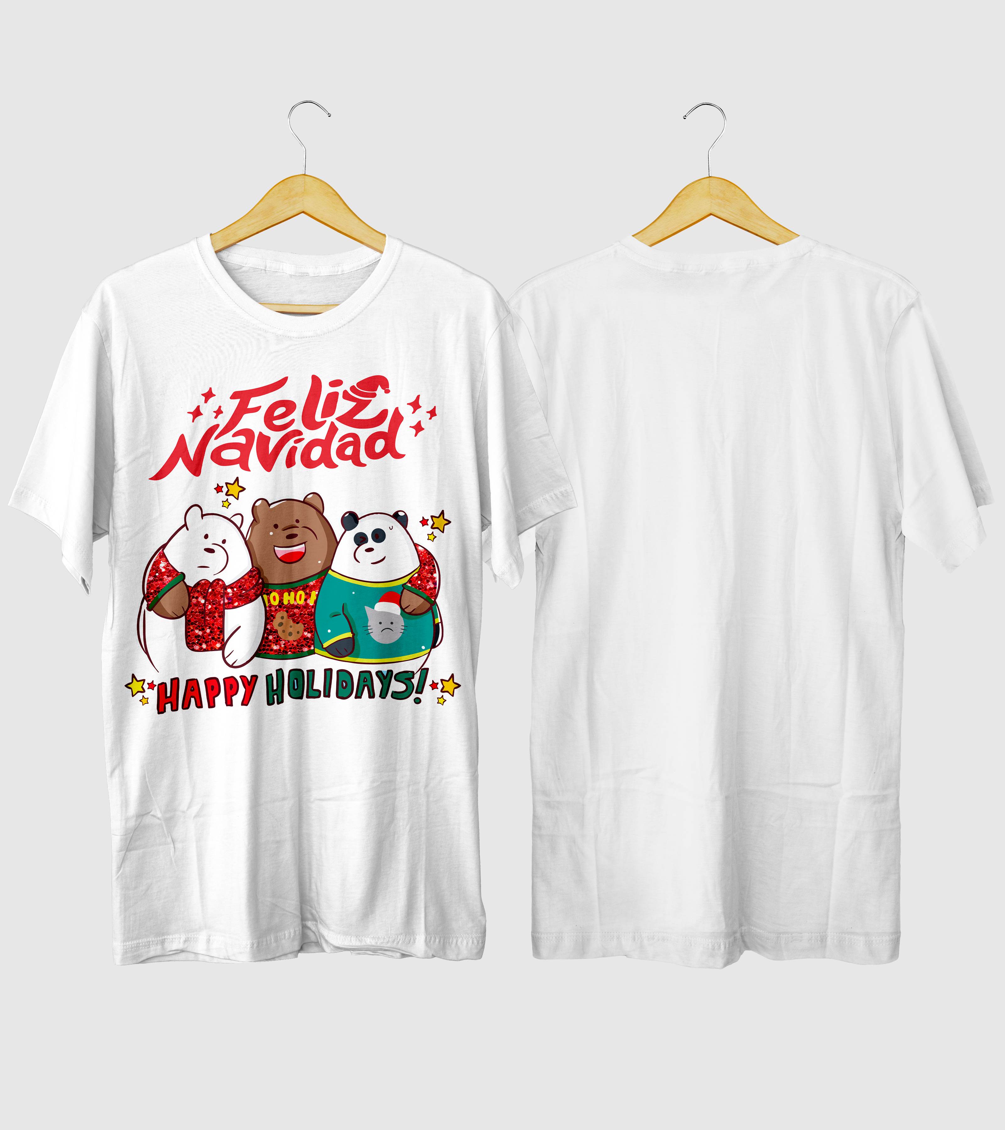 Polera Navidad Ositos Navideños